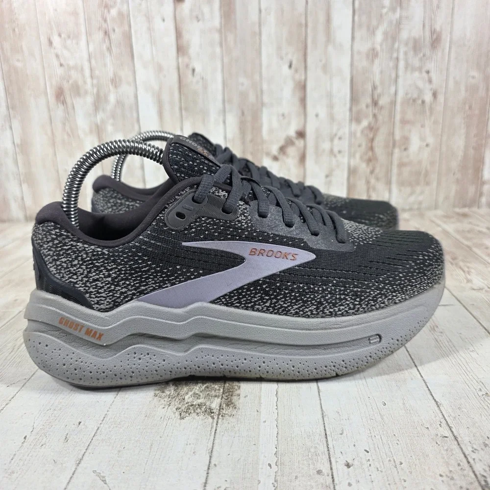 Brooks Ghost Max 2 Womens 7.5 Wide Black Grey Running Shoes 1204201D005